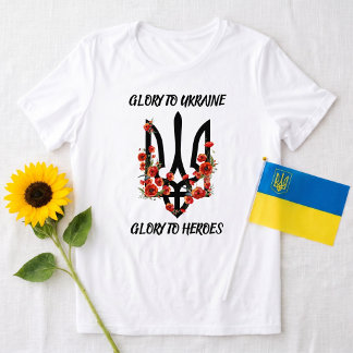 Glory to UKRAINE. Glory to Heroes. Tryzub. Tri-Blend Shirt