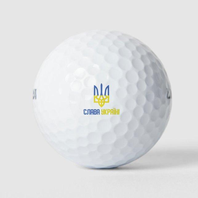 Glory to Ukraine (Slava Ukraini) Ukrainian saying Golf Balls (Front)