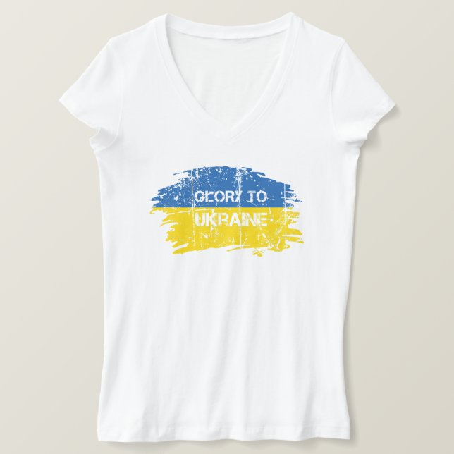 Glory To Ukraine Ukrainian Flag T-Shirt (Design Front)