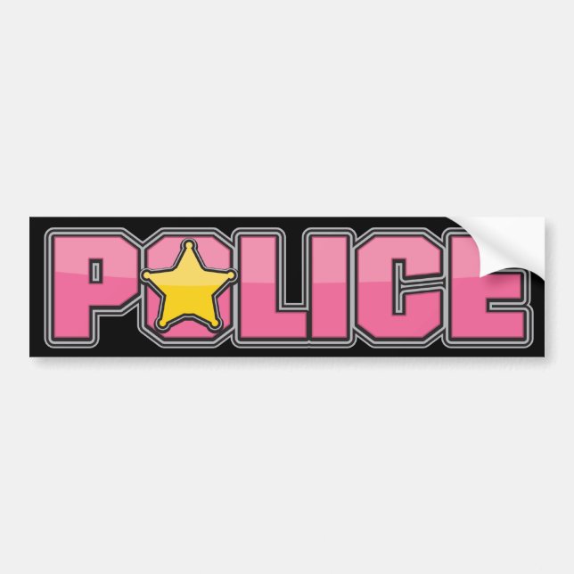 Gloss Pink Police Department 3 Bumper Sticker (Front)