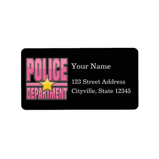 Gloss Pink Police Department Label (Front)