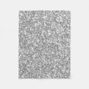 Gloss Sparkling Silver Grey Glitter Pattern Fleece Blanket