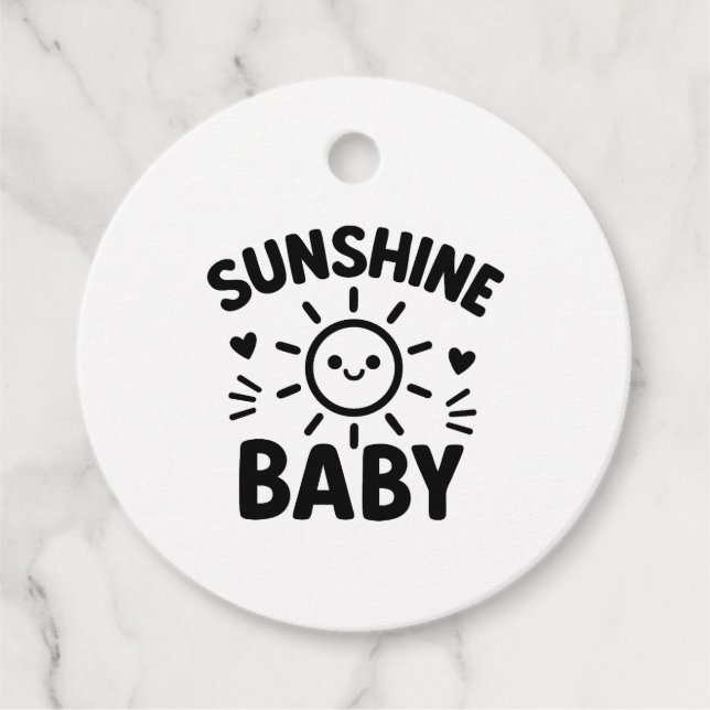 Gloss Sun Children's Hashtag Favour Tags (Front)
