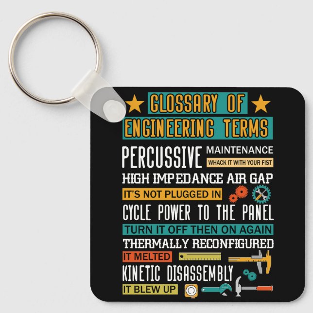 Glossary of Engineering Terms Funny Engineer Defin Key Ring (Front)