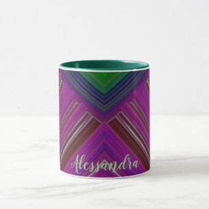 GLOSSY 3D Glossy Pink Green Blue ALESSANDRA ~ Mug