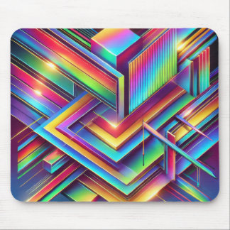 Glossy Abstract Neon Gradient Mouse Pad Design