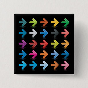 Glossy Arrows Set Vibrant Directional Pointers 15 Cm Square Badge