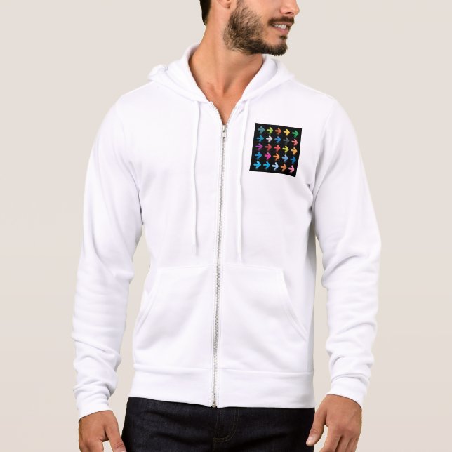 Glossy Arrows Set Vibrant Directional Pointers Hoodie (Front)