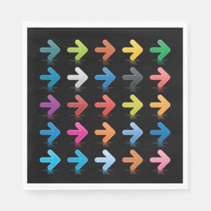 Glossy Arrows Set Vibrant Directional Pointers Napkin
