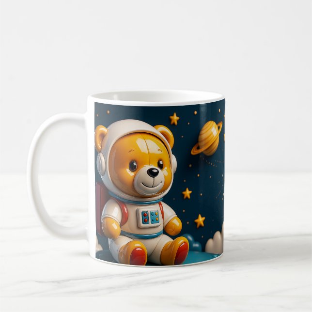 Glossy Astronaut Teddy Coffee Mug (Left)