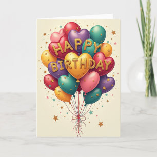 Glossy Balloons Birthday Card