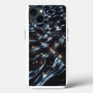 Glossy Black Chrome Liquid Phone Case - Abstract