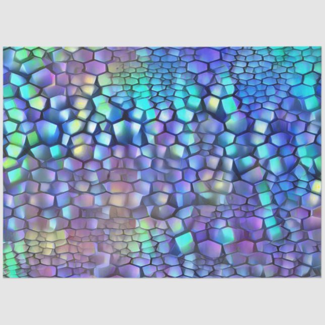 Glossy Blue Purple Wall Art Dream Tissue Paper (Front)