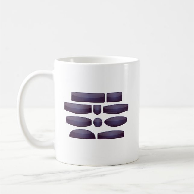 Glossy Button Design Elements | UI & Digital Coffee Mug (Left)