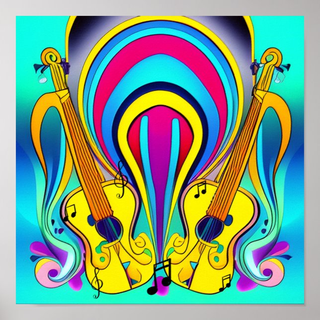 GLOSSY CANVAS OF GUITARS POSTER (Front)