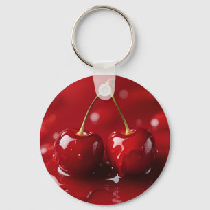 Glossy Cherries Red Syrup Fantasy Key Ring