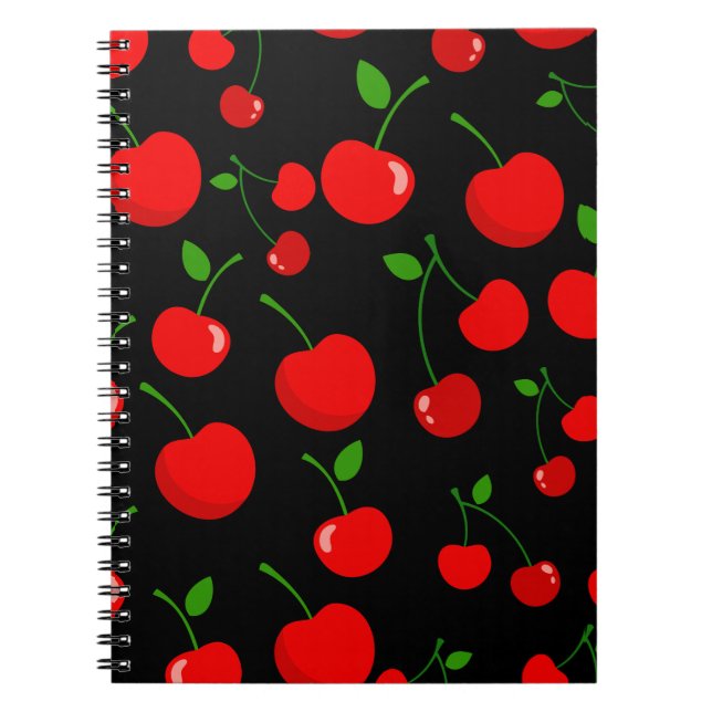 Glossy Cherry Pattern Notebook (Front)