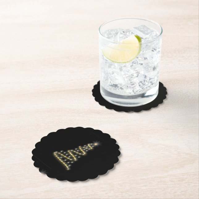 Glossy christmas tree paper coaster (Insitu)