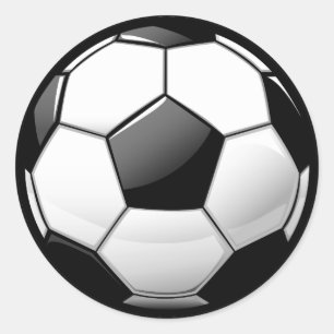 Glossy Classic Soccer Ball Classic Round Sticker