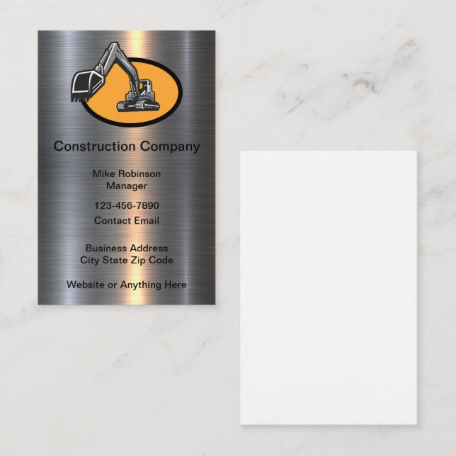 Glossy Classy Construction Business Cards (Front/Back)