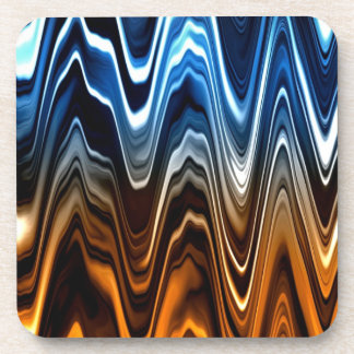 Glossy Colour Waves Coaster