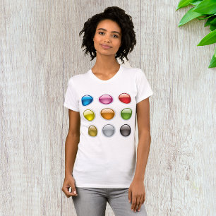 Glossy Coloured Button Icons Set T-Shirt