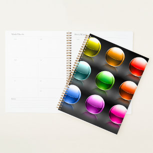 Glossy Colourful Sphere Icons Abstract Balls  Planner
