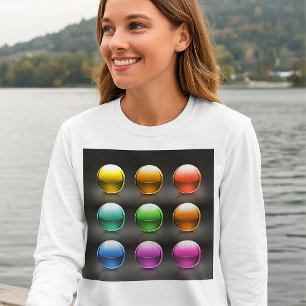 Glossy Colourful Sphere Icons Abstract Balls  T-Shirt