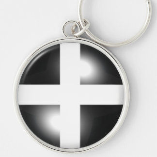 Glossy Dome Cornish Flag Key Ring
