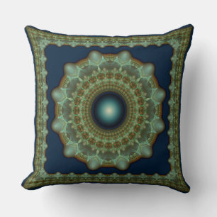 Glossy fabulous fractal ornament cushion