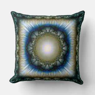 Glossy floral radiating pattern cushion