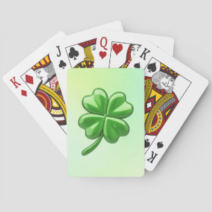 Glossy four leaf clover playing cards