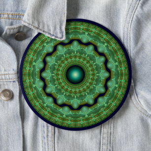 Glossy fractal fairy round ornament 6 cm round badge
