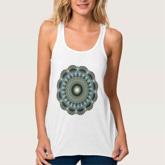 Glossy fractal ornament singlet (Front)