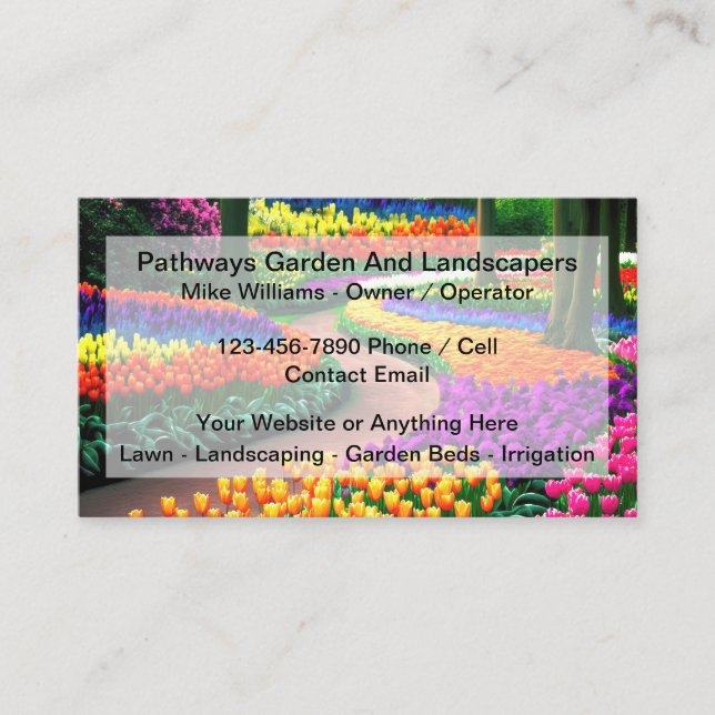 Glossy Garden And Landscaping Services  Business Card (Front)