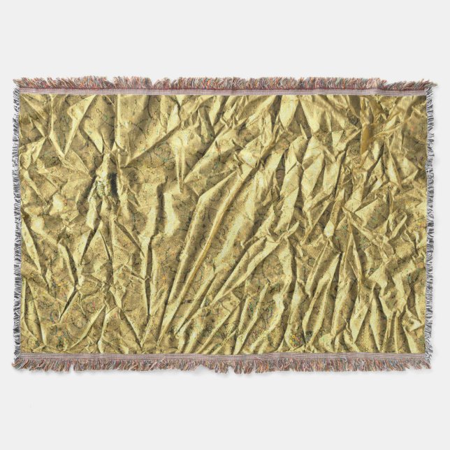 Glossy gold foil throw blanket (Front)