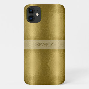 Glossy Gold Metal Texture With Personalised Name Case-Mate iPhone Case