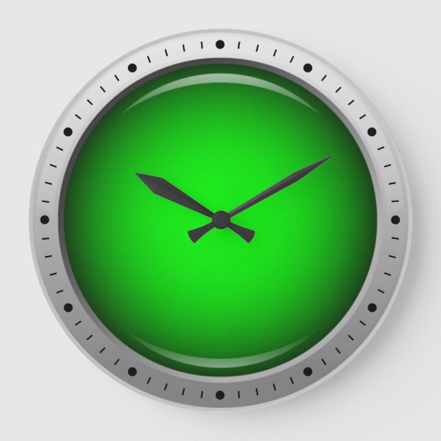 Glossy Green Round Large Clock (Front)