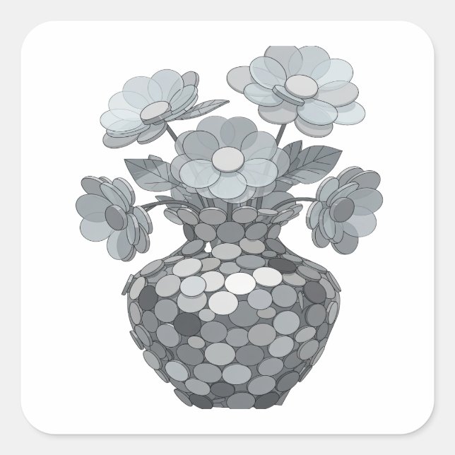 Glossy Grey Abstract Sticker Print (Front)