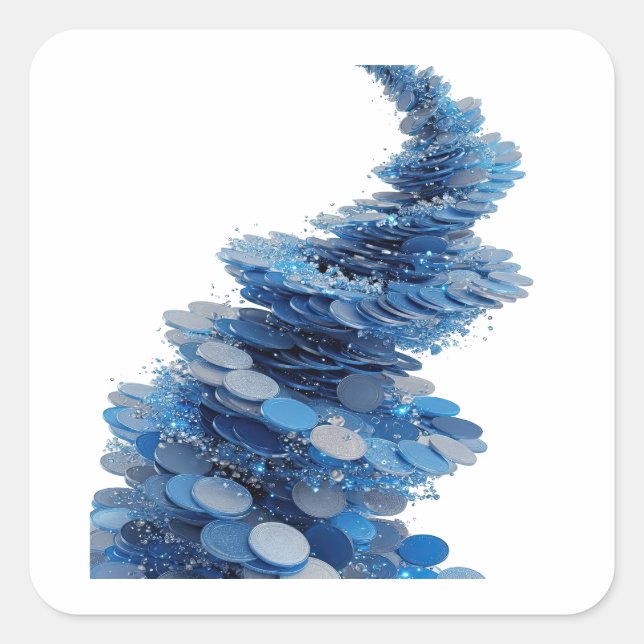 Glossy Grey DNA COINAGE Decal Art Square Sticker (Front)