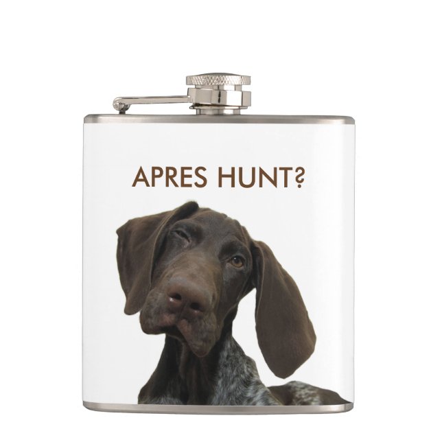 Glossy Grizzly Apres Hunt shot bottle Hip Flask (Front)