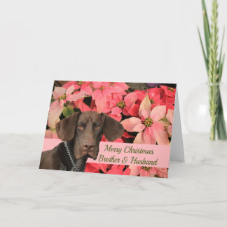 Glossy Grizzly Brother & Husband Merry Christmas Holiday Card