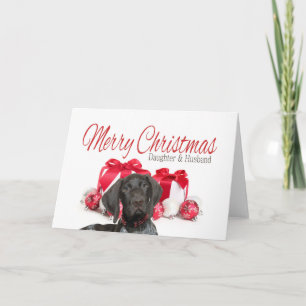 Glossy Grizzly Daughter & Husband  Merry Christmas Holiday Card