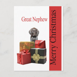 Glossy Grizzly Great Nephew Merry Christmas Holiday Postcard