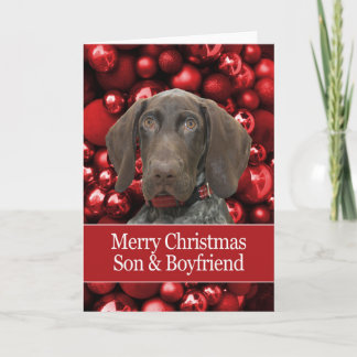 Glossy Grizzly Son & Boyfriend Merry Christmas Holiday Card