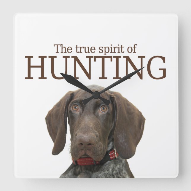 Glossy Grizzly true spirit of hunting Square Wall Clock (Front)