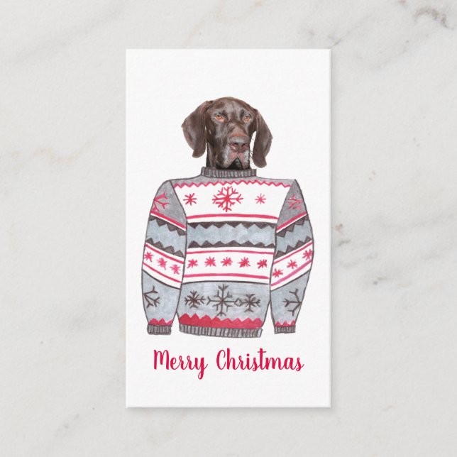 Glossy Grizzly Ugly Christmas Sweater Enclosure Card (Front)