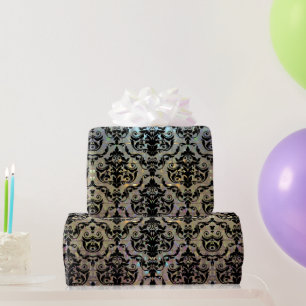 Glossy Halleesham Elegant Large Damask 15 ft Wrapping Paper