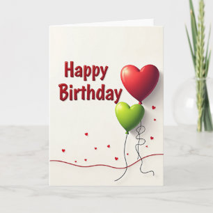 Glossy Heart Birthday Card