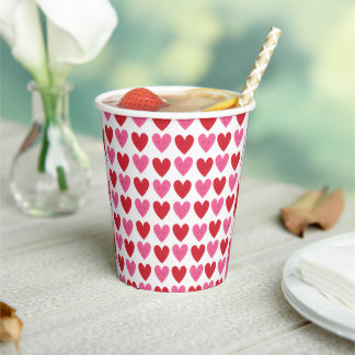 Glossy Heart Design Paper Cups